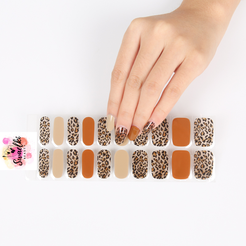 Leopard Print Semicured Gel Nail Stickers