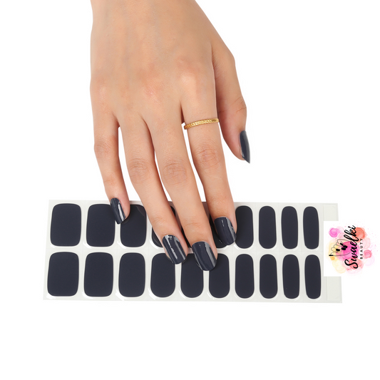 Midnight Navy Beauty Semicured Gel Nail Stickers